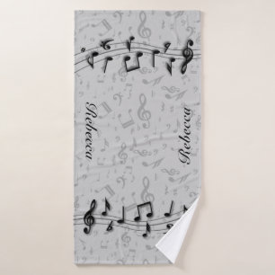 Notes musicales noires et grises personnalisées