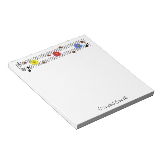 Notes musicales Nom personnalisé Bloc-notes (Incliné)