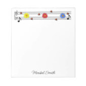 Notes musicales Nom personnalisé Bloc-notes (Devant)