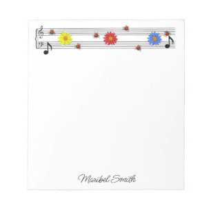 Notes musicales Nom personnalisé Bloc-notes