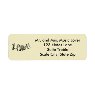 Notes musicales ondulées Étiquettes de adresse à l