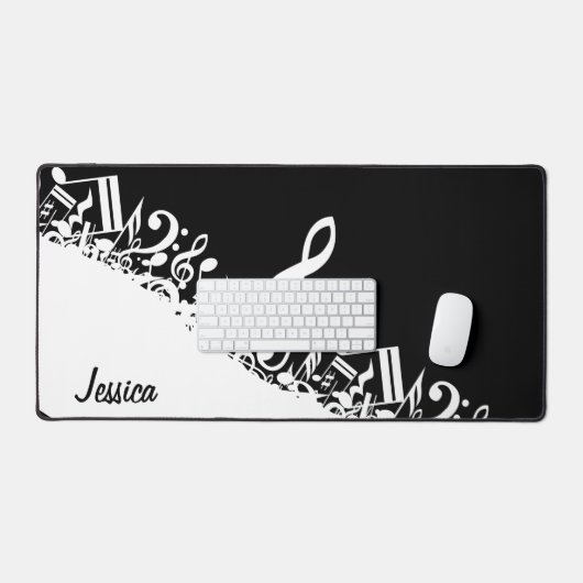 Notes musicales personnalisées blanches mélangées (Clavier et souris)