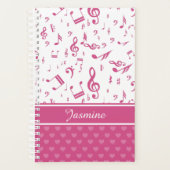 Notes musicales personnalisées et Coeurs Motif ros (Devant)