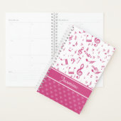 Notes musicales personnalisées et Coeurs Motif ros (Devant avec enveloppe)