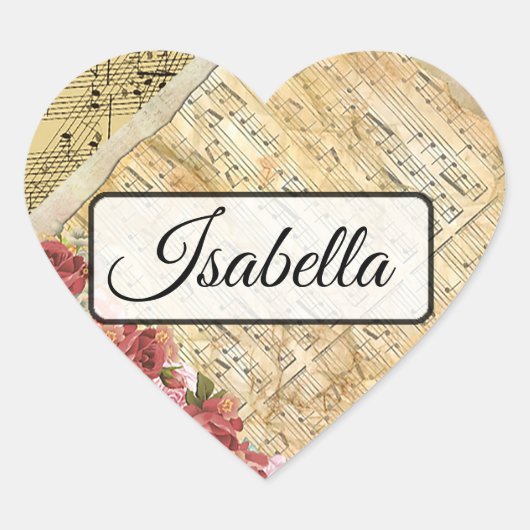 Notes musicales personnalisées Nom Stickers (Devant)