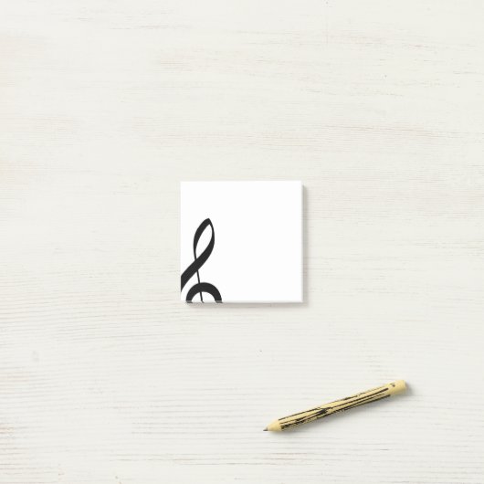 Notes musicales post-it de Treble Clef (Sur un bureau)
