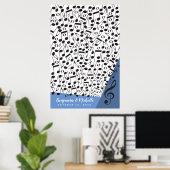 Notes musicales Poster du livre d'or - 200 espaces (Bureau à domicile)