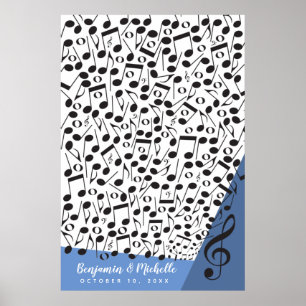 Notes musicales Poster du livre d'or - 200 espaces