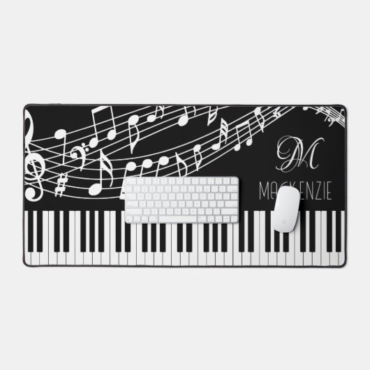 Notes musicales pour piano-clavier Monogramme (Clavier et souris)