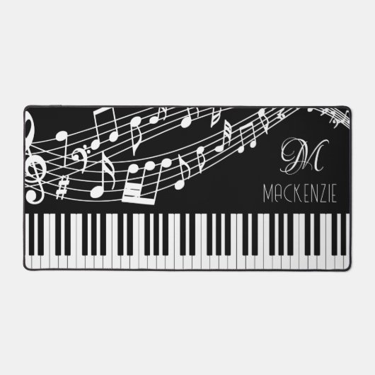 Notes musicales pour piano-clavier Monogramme (Recto)