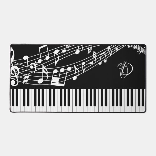 Notes musicales pour piano-clavier Monogramme (Recto)