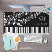 Notes musicales pour piano-clavier Monogramme