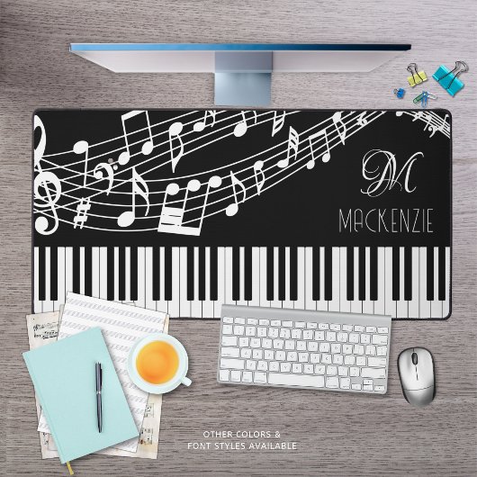 Notes musicales pour piano-clavier Monogramme