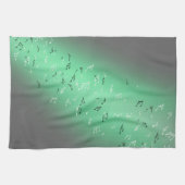 Notes musicales Serviette de thé vert clair (Horizontal)