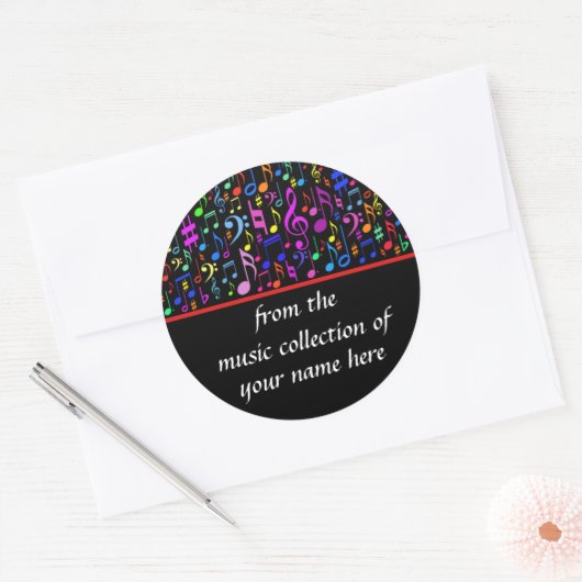 Notes musicales Sticker personnalisé (Enveloppe)