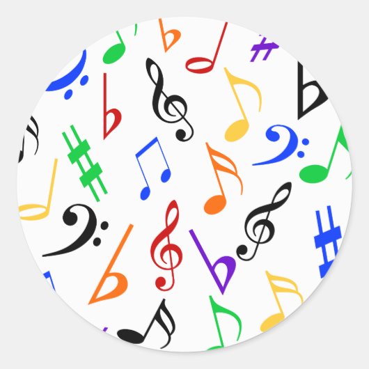 Notes musicales Stickers musicaux - Multi (Devant)