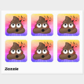 Notes musicales Stickers Poop Emoji Tie Dye (Feuille)