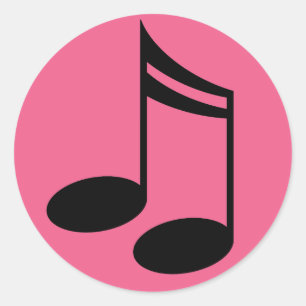 Notes musicales Stickers ronds roses