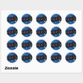 Notes musicales Super Star Sticker rond classique (Feuille)