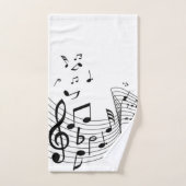 Notes musicales sur Argent (Serviette à main)