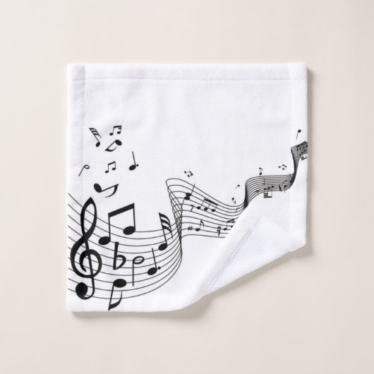 Notes musicales sur Argent (Gant de toilette)