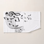 Notes musicales sur Argent (Serviette à main)