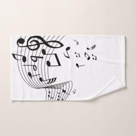 Notes musicales sur Argent (Serviette à main)