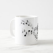 Notes musicales sur une ligne de personnel tasse (Devant gauche)