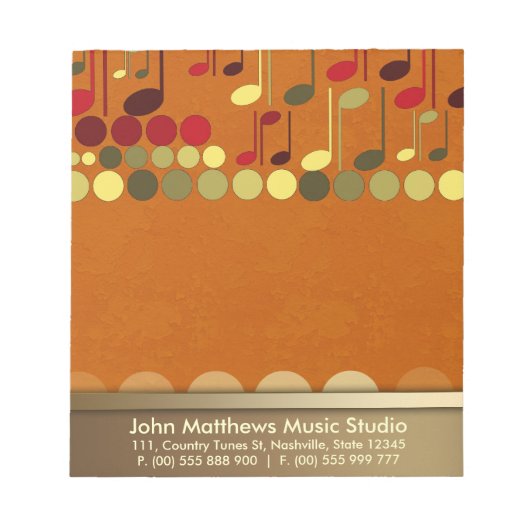 Notes musicales Texture Personnaliser-it Bloc-note (Devant)