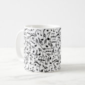 Notes noires de musique sur la tasse personnalisée (Devant gauche)
