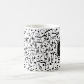 Notes noires de musique sur la tasse personnalisée (Centre)