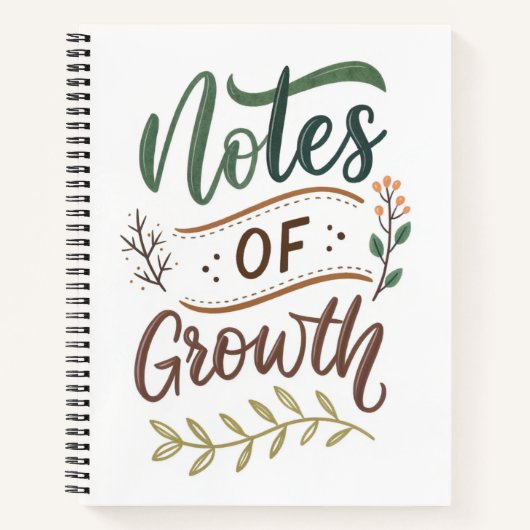 Notes of Growth Journal – Ontwerp voor borstelbele Notitieboek (Voorkant)