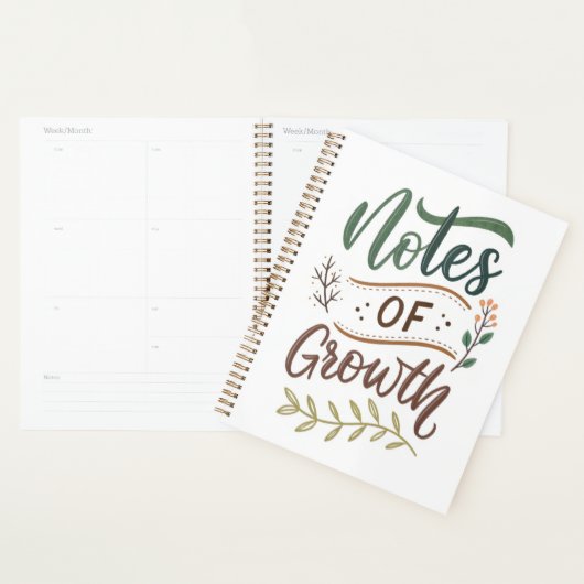 Notes of Growth Journal – Ontwerp voor borstelbele Planner (Display)