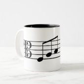 Notes ouvrières de musique de tasse de café de (Devant gauche)