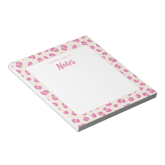 Notes personnalisées Bloc-notes d'impression rose (Incliné)