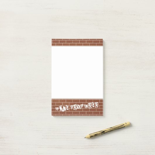 Notes personnalisées Post-it® sur mur en briques (Sur un bureau)