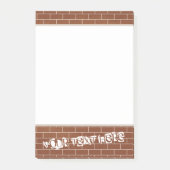 Notes personnalisées Post-it® sur mur en briques (Devant)