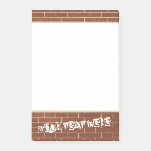 Notes personnalisées Post-it® sur mur en briques (Devant)