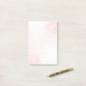Notes Post-it® 3M au design abstrait rose féminin (Sur un bureau)