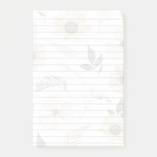 Notes Post-it® 3M décorées de tournesols (Devant)