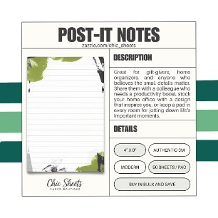 Notes Post-it® 3M Design Abstrait Noir & Vert