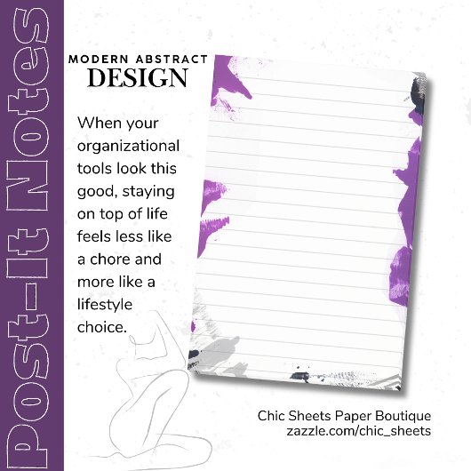 Notes Post-it® 3M Design Abstrait Noir & Violet