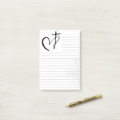 Notes Post-it® 3M lignées Croix & Cœur Spirituelle (Sur un bureau)
