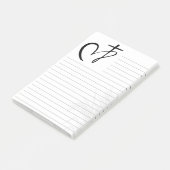 Notes Post-it® 3M lignées Croix & Cœur Spirituelle (Incliné)