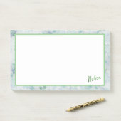 Notes post-it à fleurs pour Helen ou vous en vert (Sur un bureau)