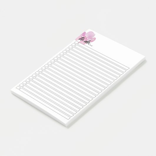 Notes Post-it® à fleurs violettes simples (Incliné)