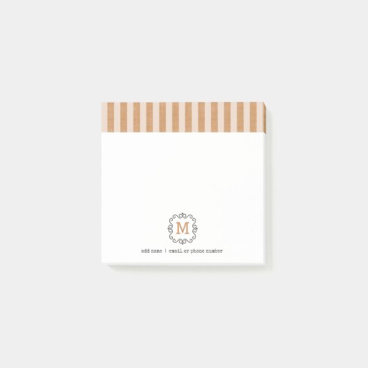 Notes Post-it® à monogrammes personnalisés de styl (Devant)
