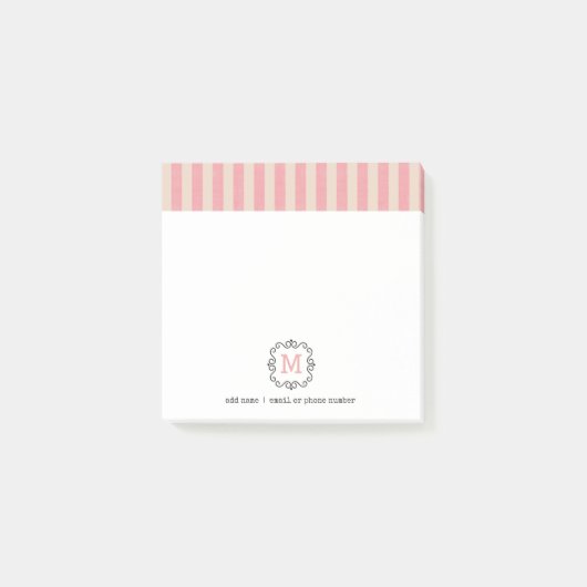 Notes Post-it® à monogrammes personnalisés de styl (Devant)