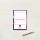 Notes post-it abstraites post-it bleu foncé (Sur un bureau)