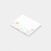 Notes post-it avec chrysanthème orange (Incliné)